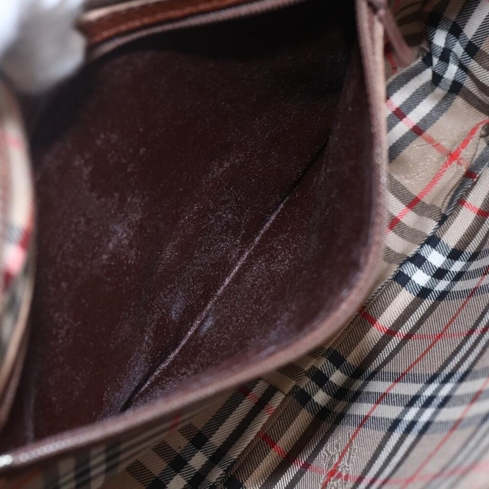 Authentic Burberrys Shoulder Bag Leather Brown Gold - Picture 4 of 16